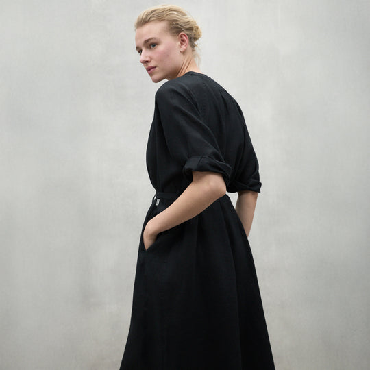 ECOALF BLACK LEA LONG DRESS FOR WOMEN