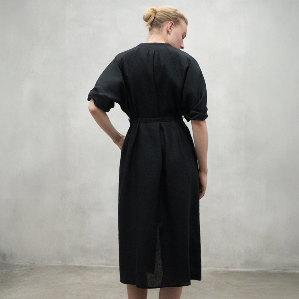 ECOALF BLACK LEA LONG DRESS FOR WOMEN