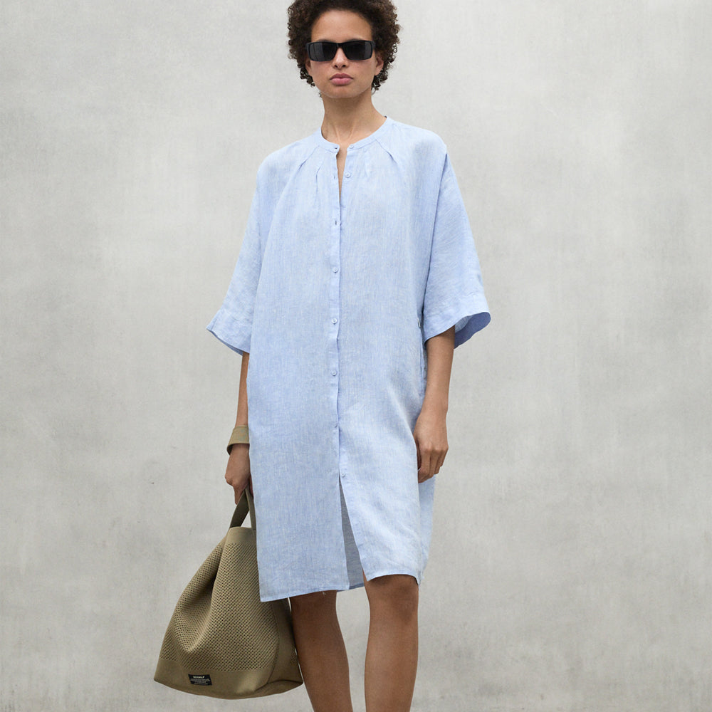 ECOALF LIGHT BLUE LEA SHORT DRESS FOR WOMEN
