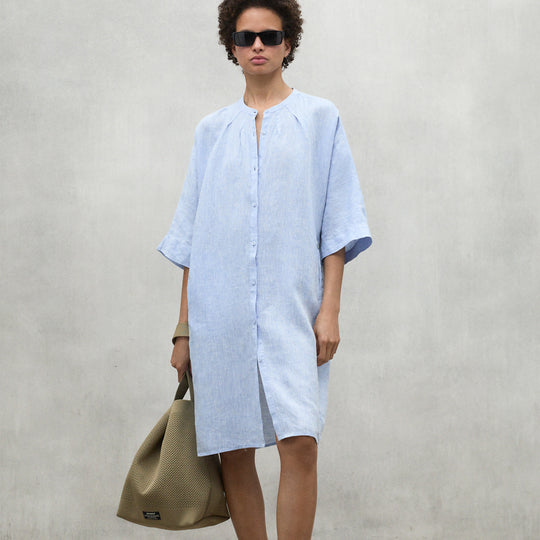 ECOALF LIGHT BLUE LEA SHORT DRESS FOR WOMEN