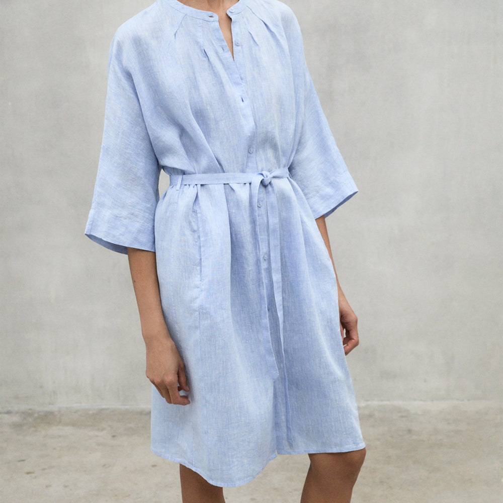 ECOALF LIGHT BLUE LEA SHORT DRESS FOR WOMEN