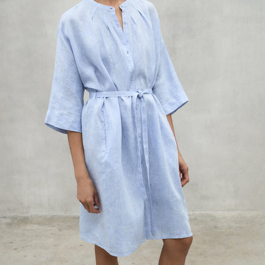 ECOALF LIGHT BLUE LEA SHORT DRESS FOR WOMEN