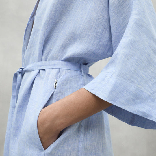 ECOALF LIGHT BLUE LEA SHORT DRESS FOR WOMEN