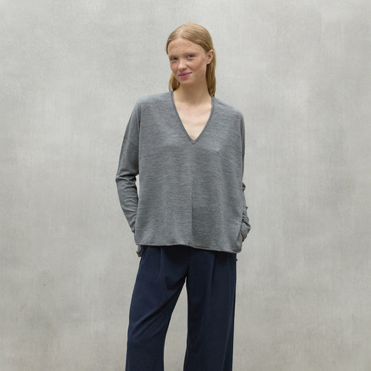 ECOALF GREY MELANGE ANTURIO SWEATER FOR WOMEN