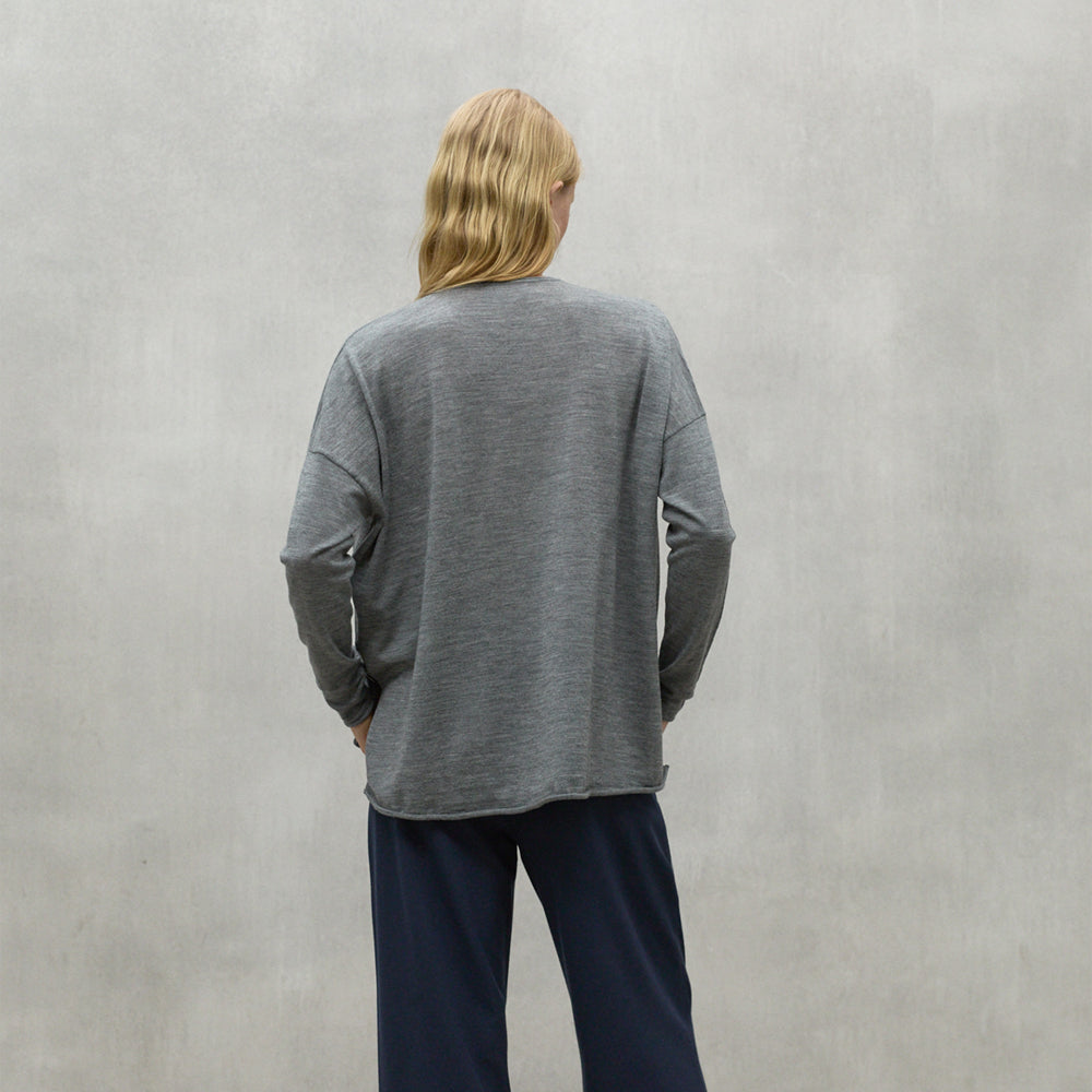 ECOALF GREY MELANGE ANTURIO SWEATER FOR WOMEN
