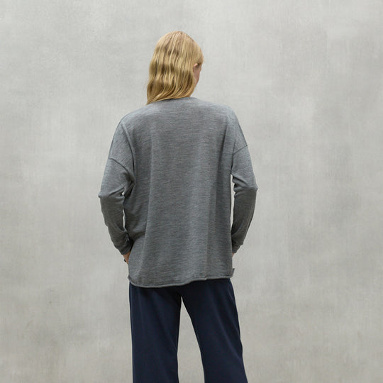 ECOALF GREY MELANGE ANTURIO SWEATER FOR WOMEN