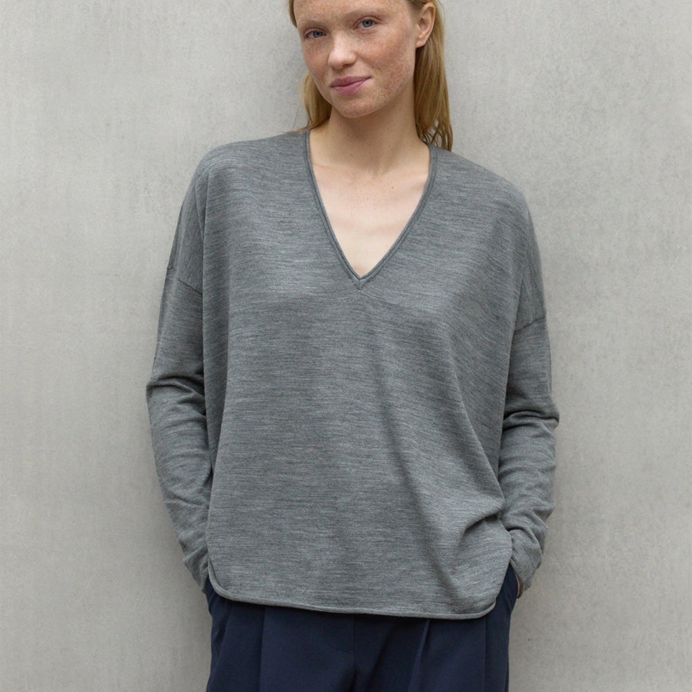 ECOALF GREY MELANGE ANTURIO SWEATER FOR WOMEN