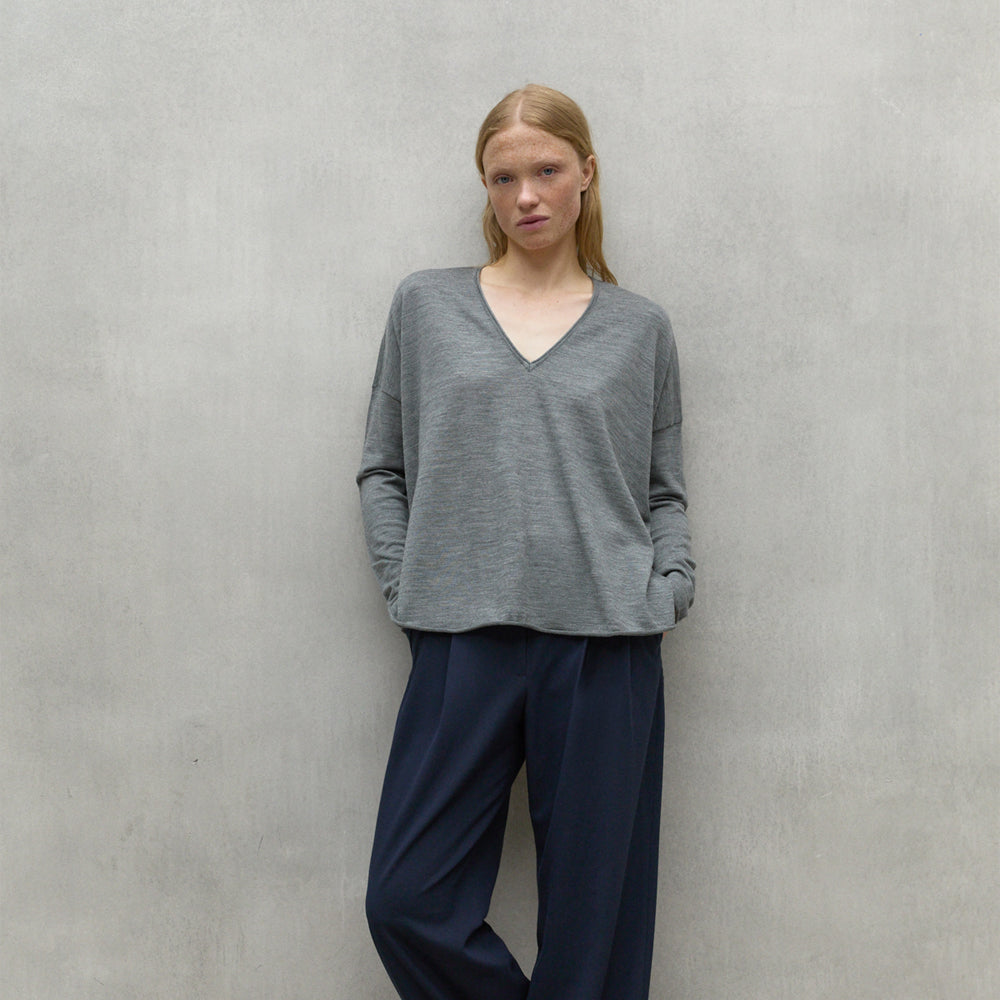 ECOALF GREY MELANGE ANTURIO SWEATER FOR WOMEN