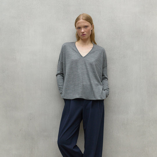 ECOALF GREY MELANGE ANTURIO SWEATER FOR WOMEN