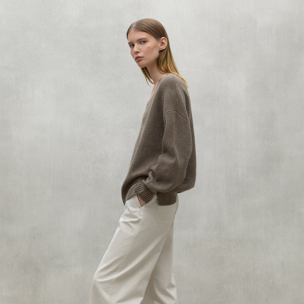 ECOALF BROWN MELANGE AZALEA SWEATER FOR WOMEN