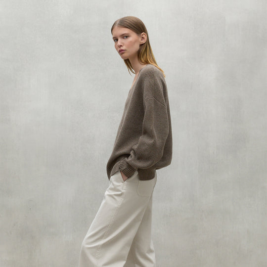 ECOALF BROWN MELANGE AZALEA SWEATER FOR WOMEN
