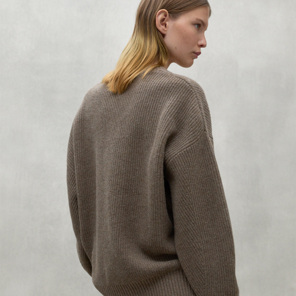 ECOALF BROWN MELANGE AZALEA SWEATER FOR WOMEN