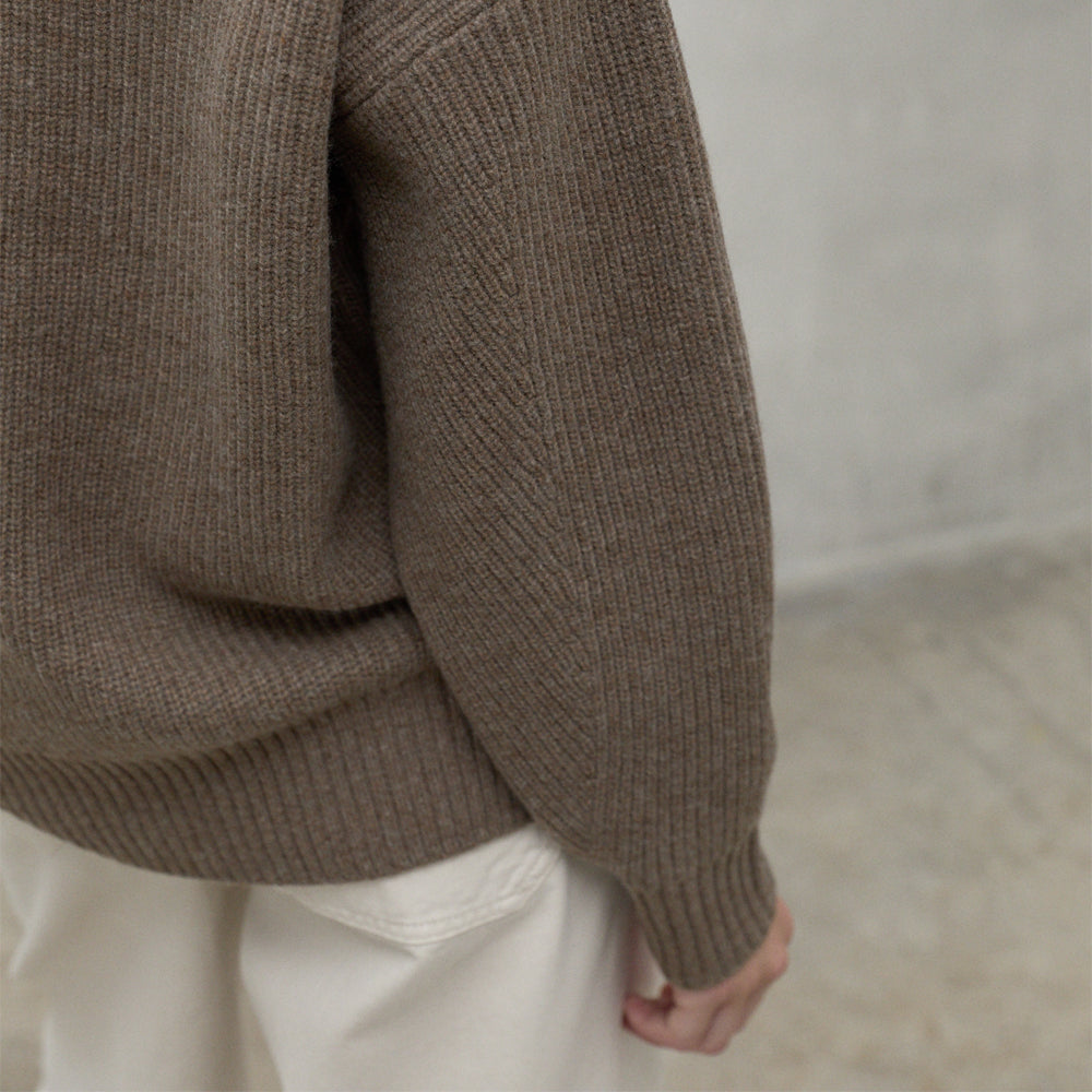 ECOALF BROWN MELANGE AZALEA SWEATER FOR WOMEN