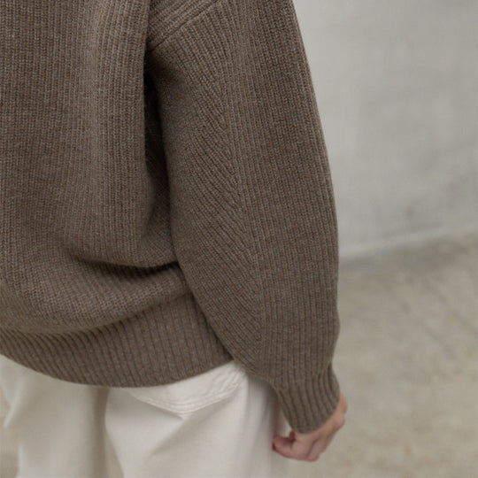 ECOALF BROWN MELANGE AZALEA SWEATER FOR WOMEN
