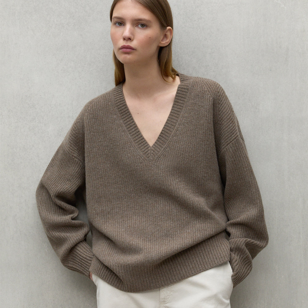 ECOALF BROWN MELANGE AZALEA SWEATER FOR WOMEN