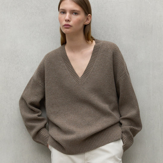 ECOALF BROWN MELANGE AZALEA SWEATER FOR WOMEN