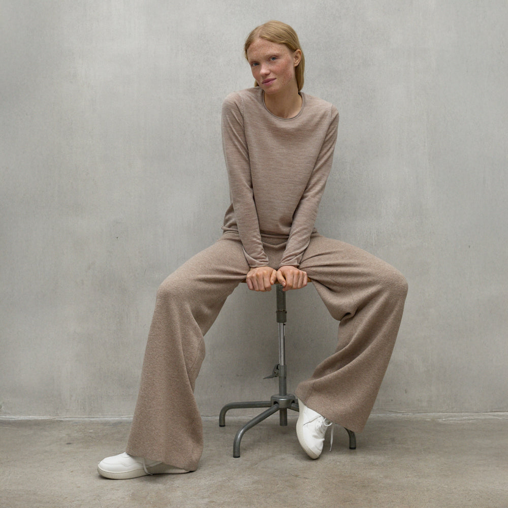 ECOALF DARK SAND MELANGE MILO SWEATER FOR WOMEN