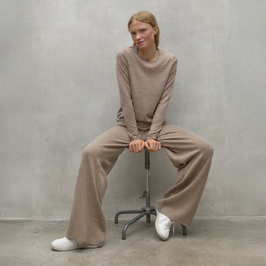 ECOALF DARK SAND MELANGE MILO SWEATER FOR WOMEN