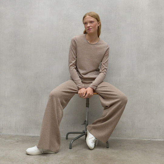 ECOALF DARK SAND MELANGE MILO SWEATER FOR WOMEN