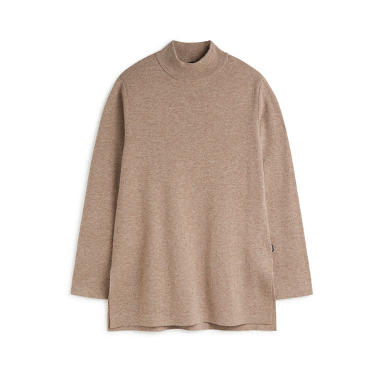 ECOALF DARK SAND MELANGE PALNA SWEATER FOR WOMEN