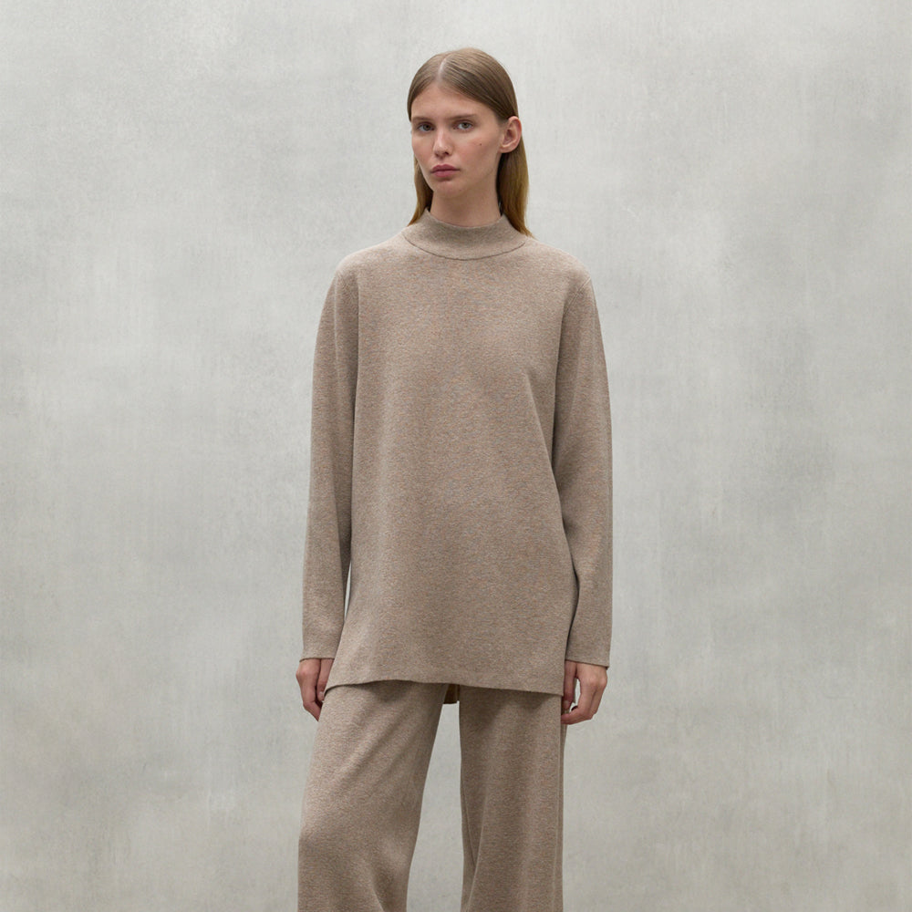 ECOALF DARK SAND MELANGE PALNA SWEATER FOR WOMEN