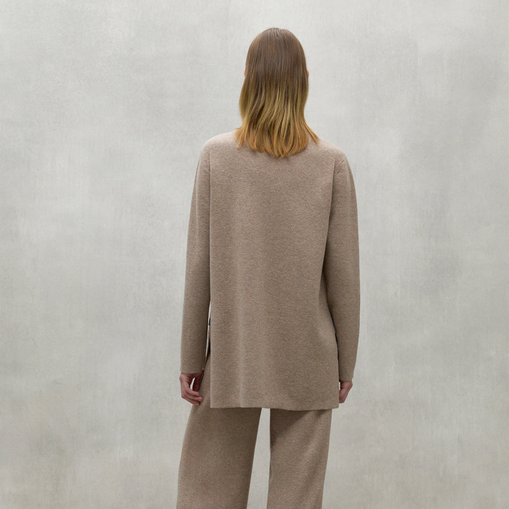 ECOALF DARK SAND MELANGE PALNA SWEATER FOR WOMEN