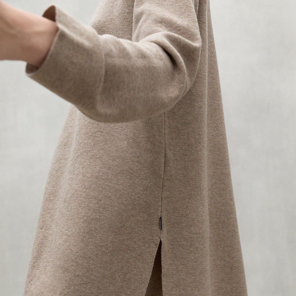 ECOALF DARK SAND MELANGE PALNA SWEATER FOR WOMEN