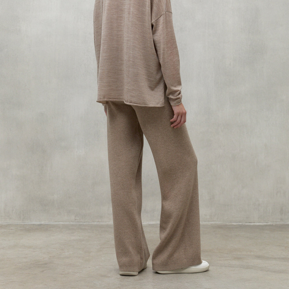 ECOALF DARK SAND MELANGE CABRI TROUSERS FOR WOMEN