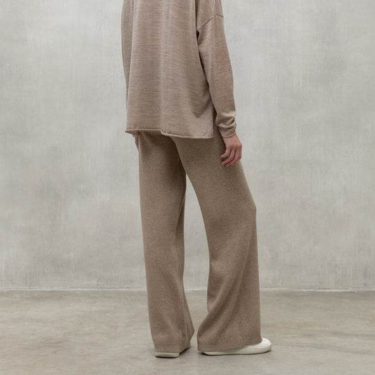 ECOALF DARK SAND MELANGE CABRI TROUSERS FOR WOMEN