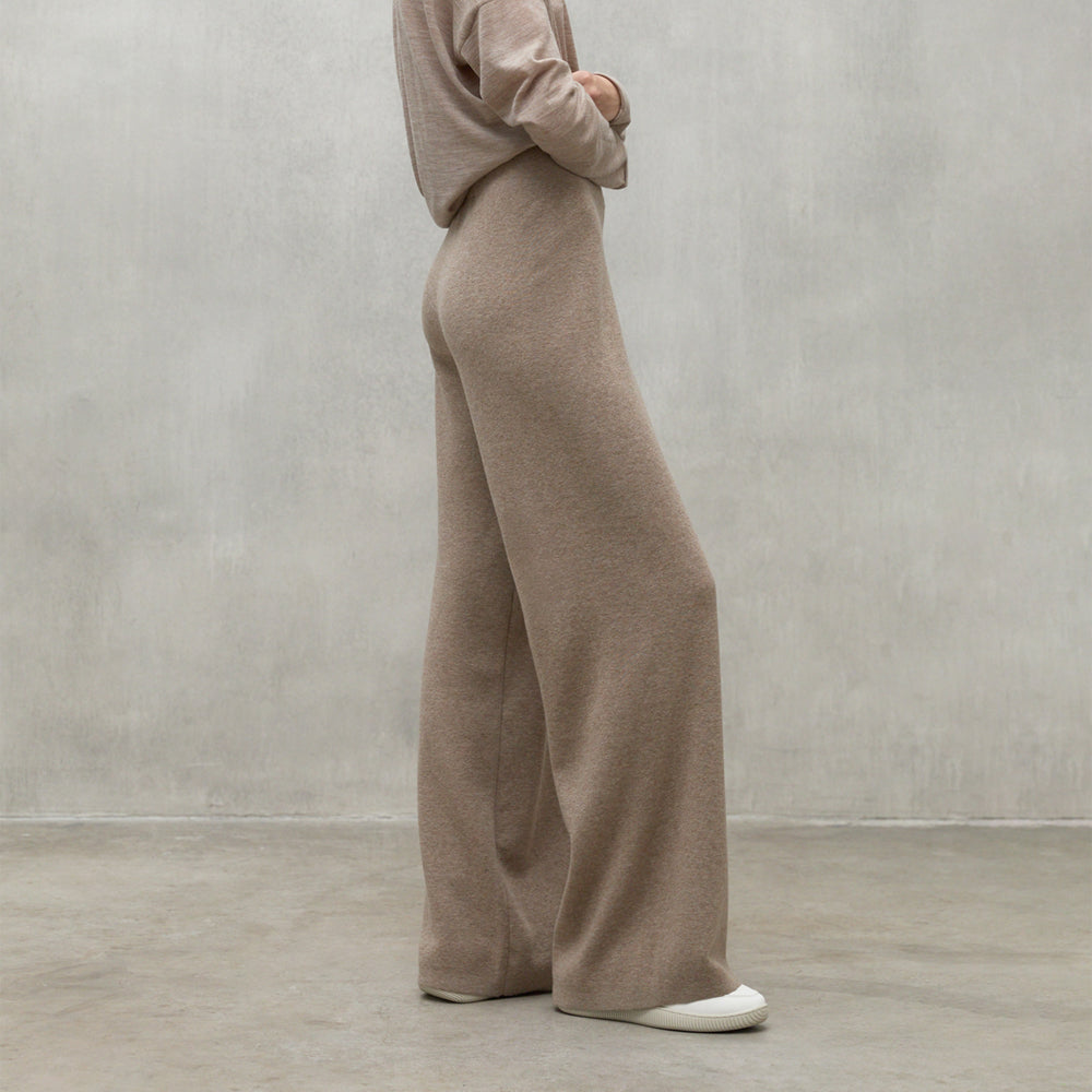 ECOALF DARK SAND MELANGE CABRI TROUSERS FOR WOMEN