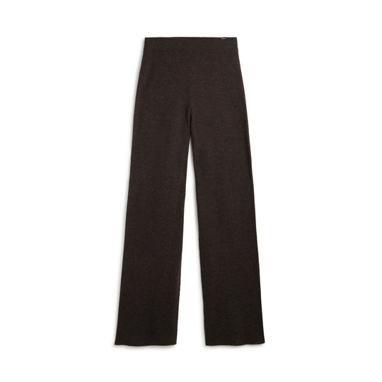 ECOALF DARK BROWN MELANGE CIPRE TROUSERS FOR WOMEN