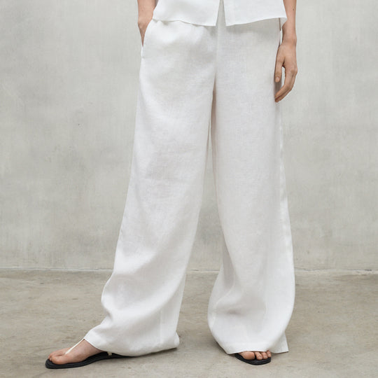 ECOALF WHITE MOSSI PANTS FOR WOMEN