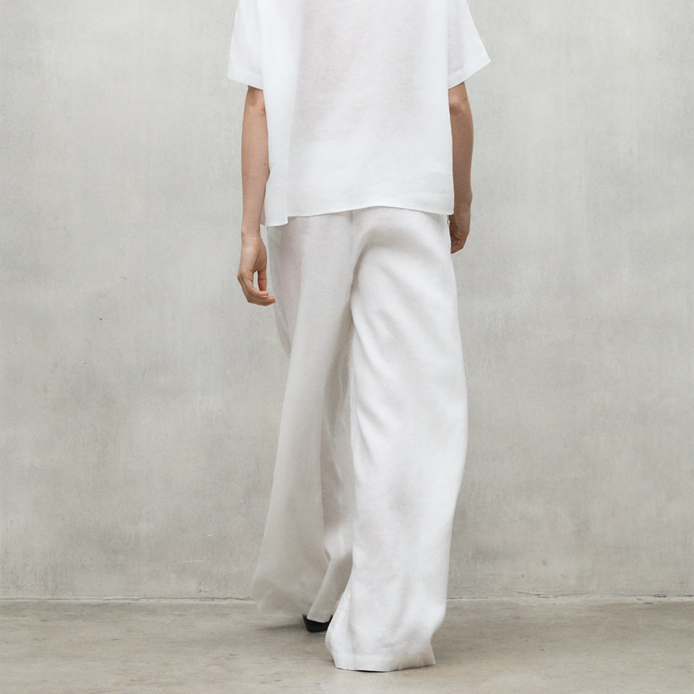 ECOALF WHITE MOSSI PANTS FOR WOMEN