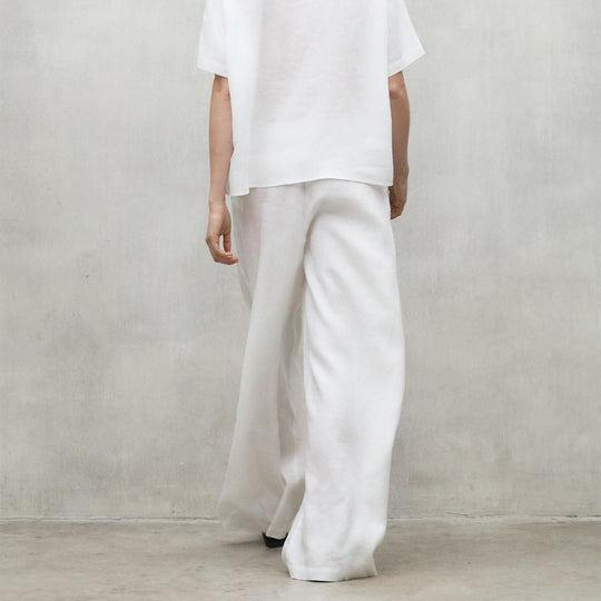 ECOALF WHITE MOSSI PANTS FOR WOMEN