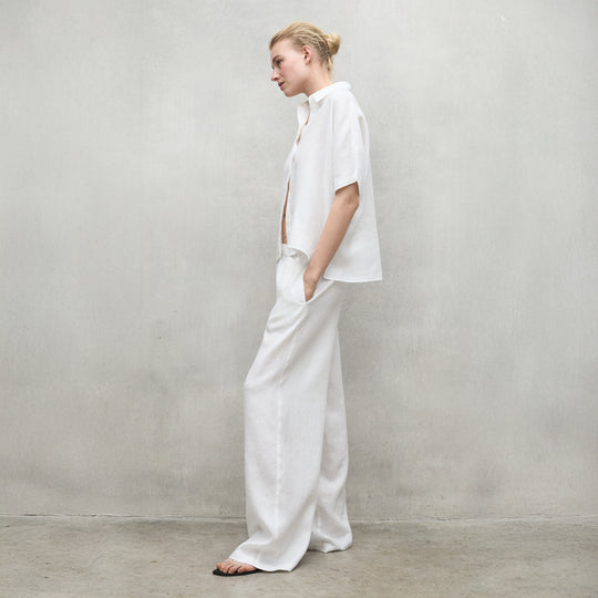 ECOALF WHITE MOSSI PANTS FOR WOMEN