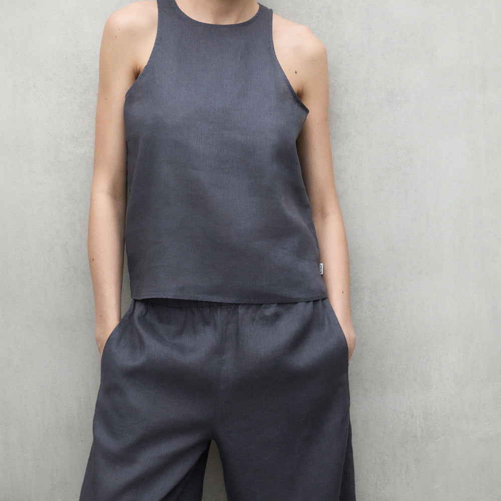 ECOALF DARK GREY MOSSI PANTS FOR WOMEN