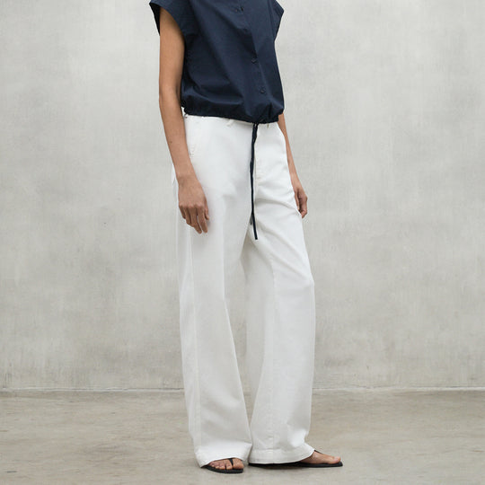 ECOALF WHITE VALLS PANTS FOR WOMEN