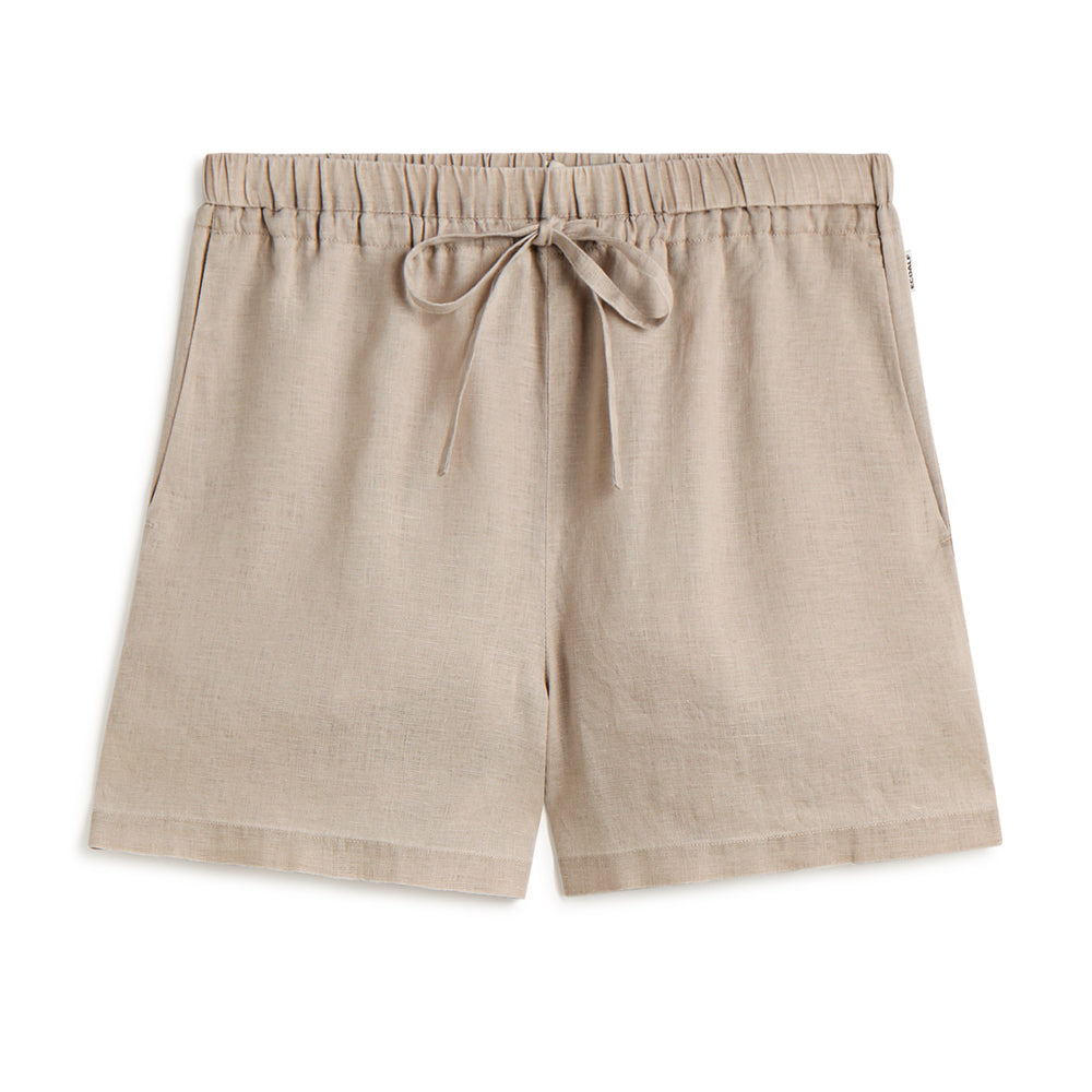 ECOALF MISTY BEIGE YERA LINEN SHORTS FOR WOMEN