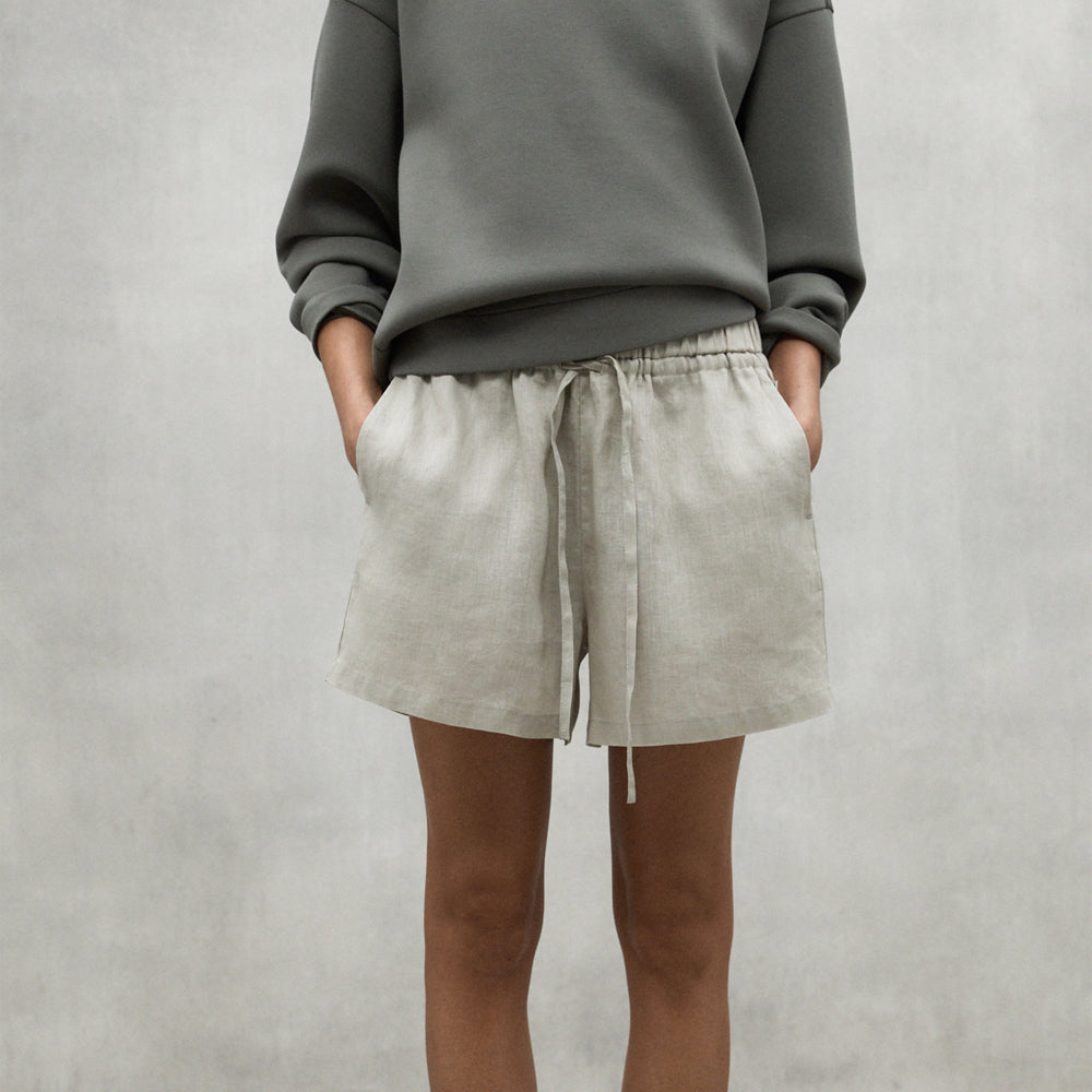 ECOALF MISTY BEIGE YERA LINEN SHORTS FOR WOMEN