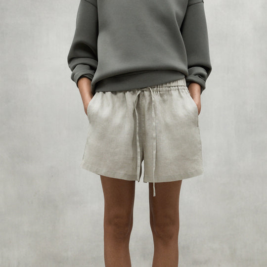 ECOALF MISTY BEIGE YERA LINEN SHORTS FOR WOMEN