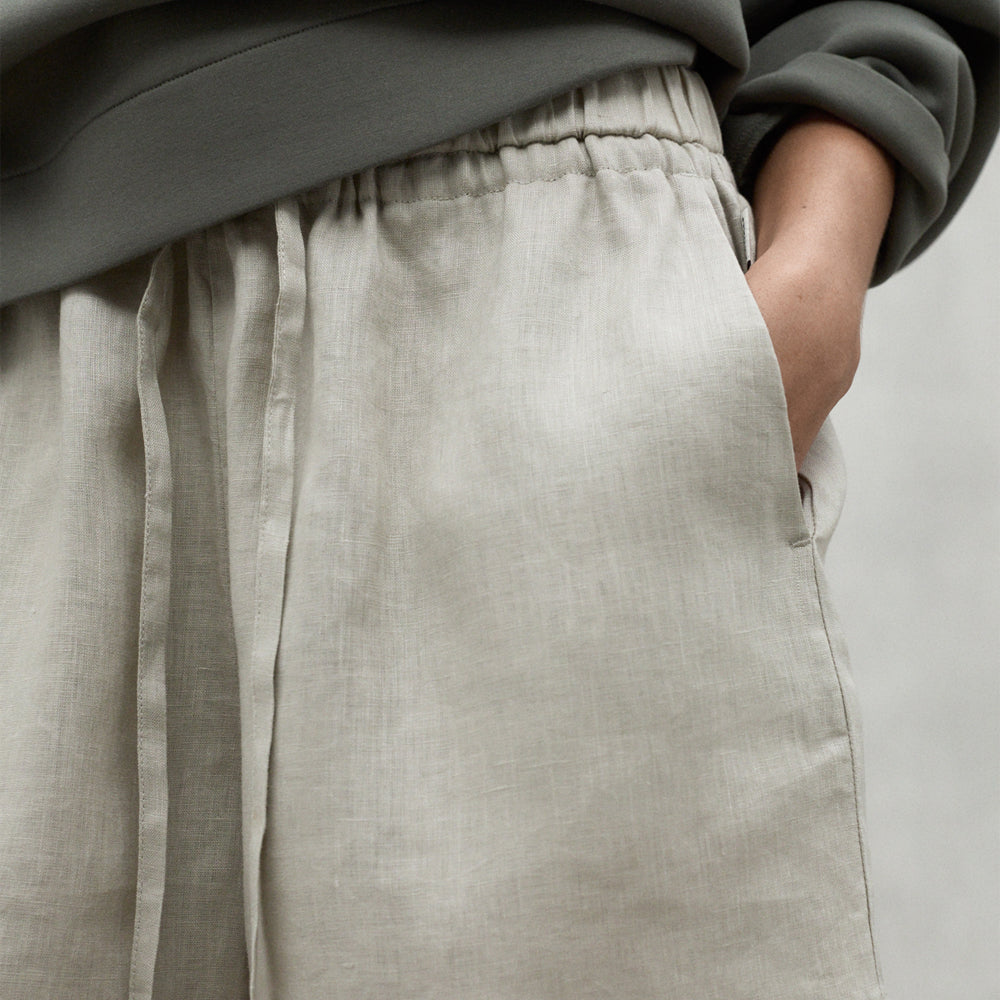 ECOALF MISTY BEIGE YERA LINEN SHORTS FOR WOMEN