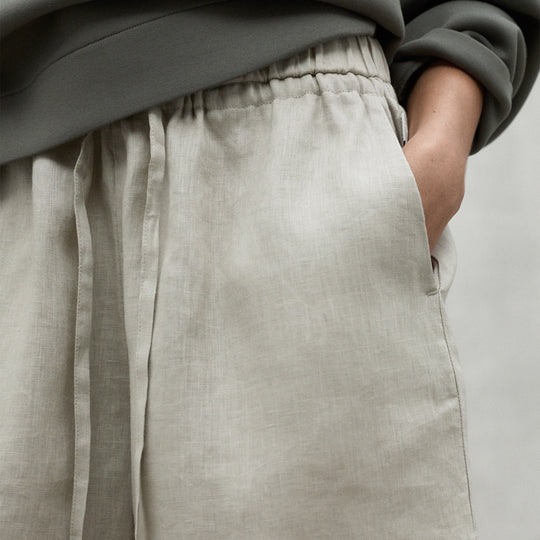ECOALF MISTY BEIGE YERA LINEN SHORTS FOR WOMEN