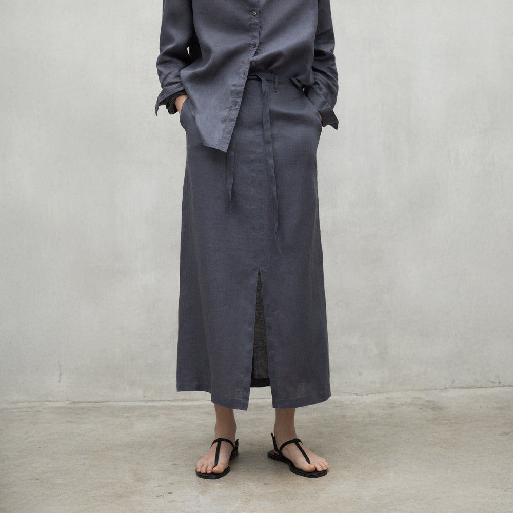 ECOALF DARK GREY LARA SKIRT FOR WOMEN