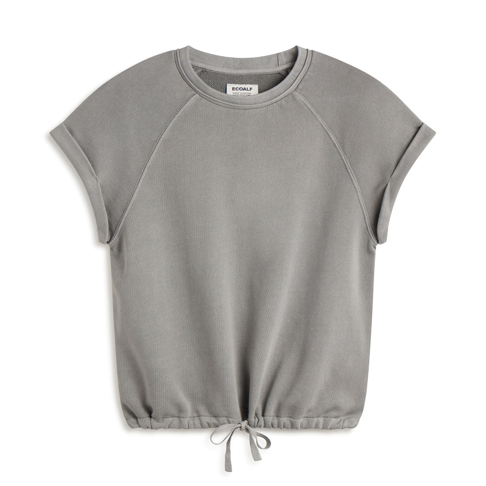 ECOALF LIGHT GREY REINE SWEAT T-SHIRT FOR WOMEN