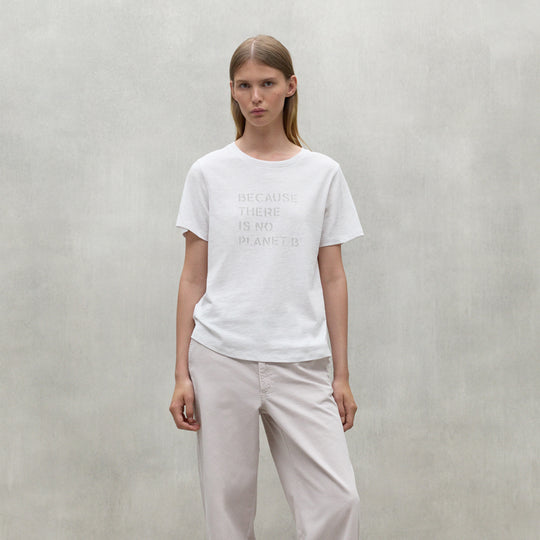ECOALF WHITE AMBEL T-SHIRT FOR WOMEN