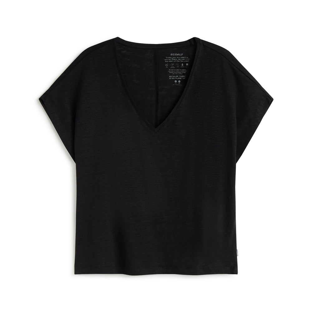ECOALF BLACK ARENDAL T-SHIRT FOR WOMEN