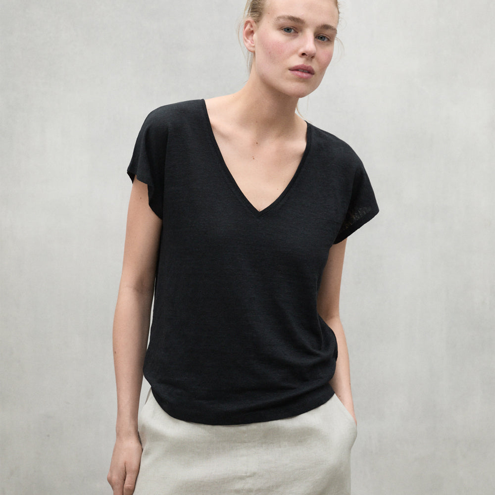 ECOALF BLACK ARENDAL T-SHIRT FOR WOMEN