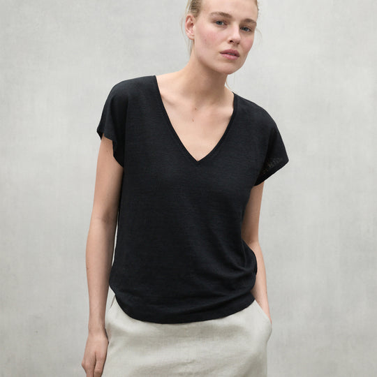 ECOALF BLACK ARENDAL T-SHIRT FOR WOMEN