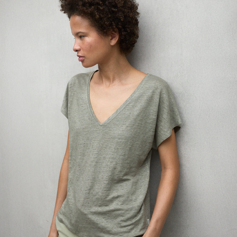 ECOALF KHAKI ARENDAL T-SHIRT FOR WOMEN