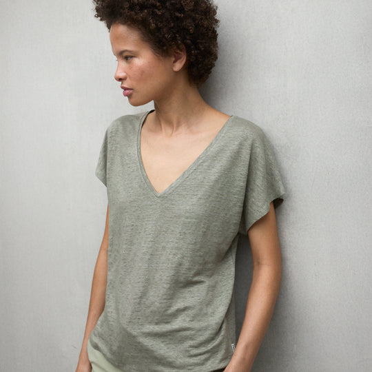 ECOALF KHAKI ARENDAL T-SHIRT FOR WOMEN